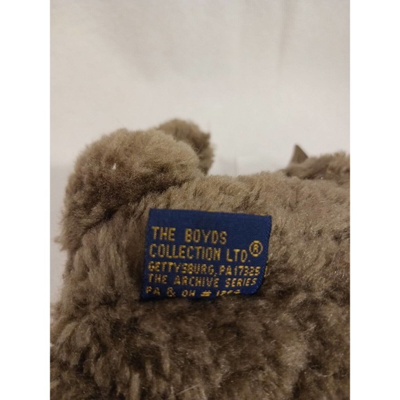 1990 Boyds Bears Auntie Alice PLUSH Teddy CERTIFICATE & Velvet Hat Silk Roses - Picture 9 of 14